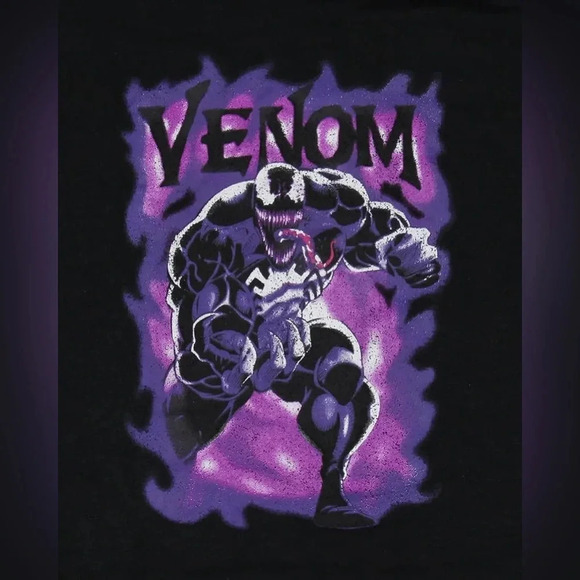 Marvel Venom Black Sized S/M Long Sleeved Hoodie w/Kangaroo Pocket - Picture 2 of 6